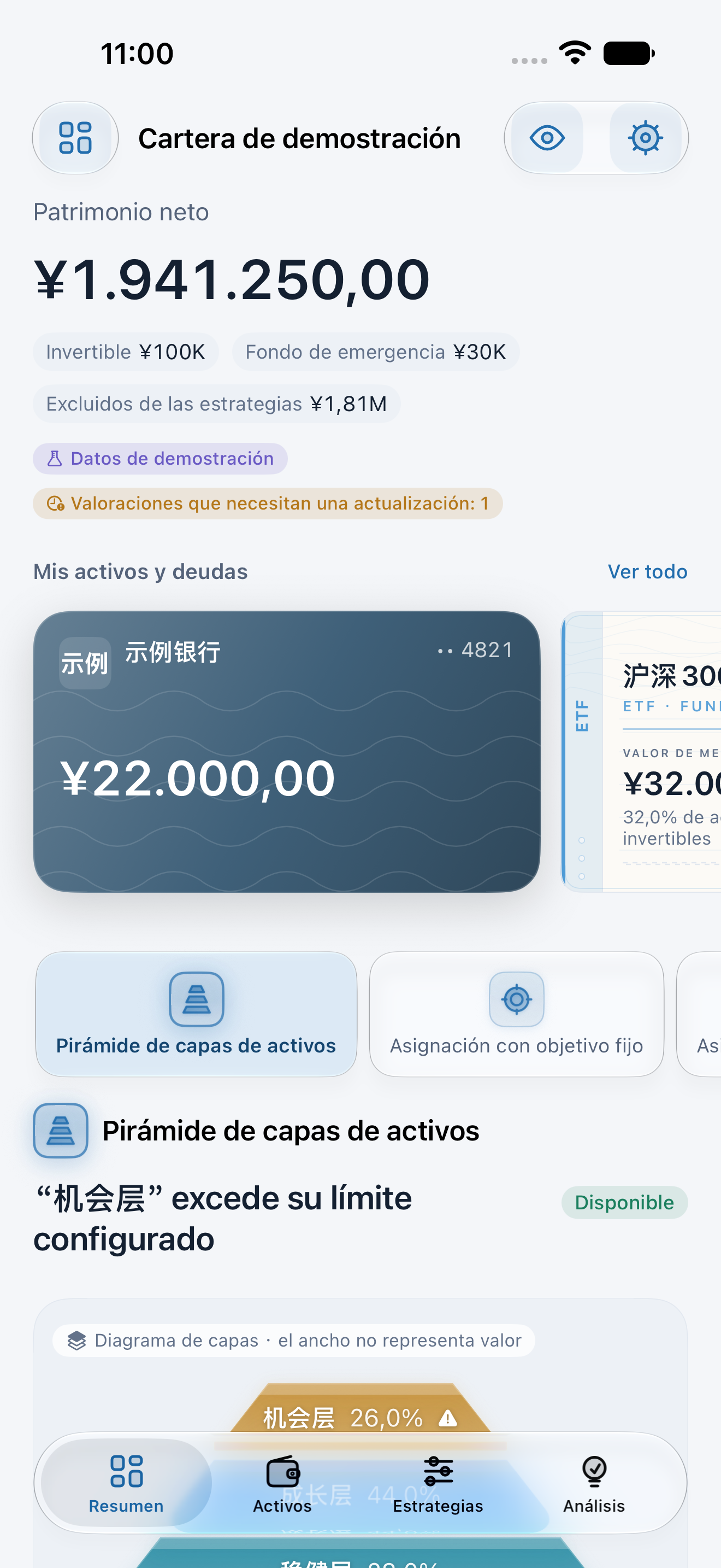 Pantallas reales · Datos de demostración