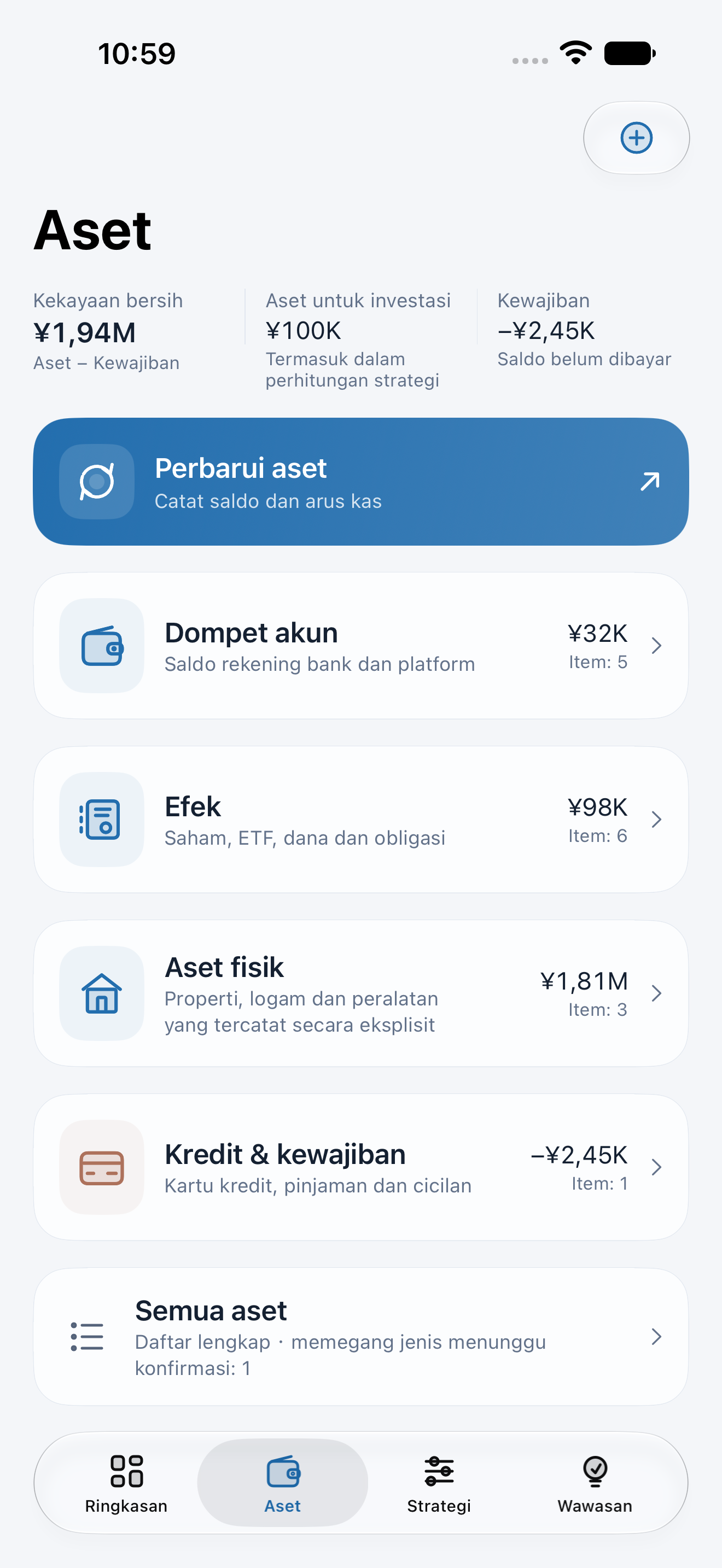 Tampilan aplikasi asli · Data demo