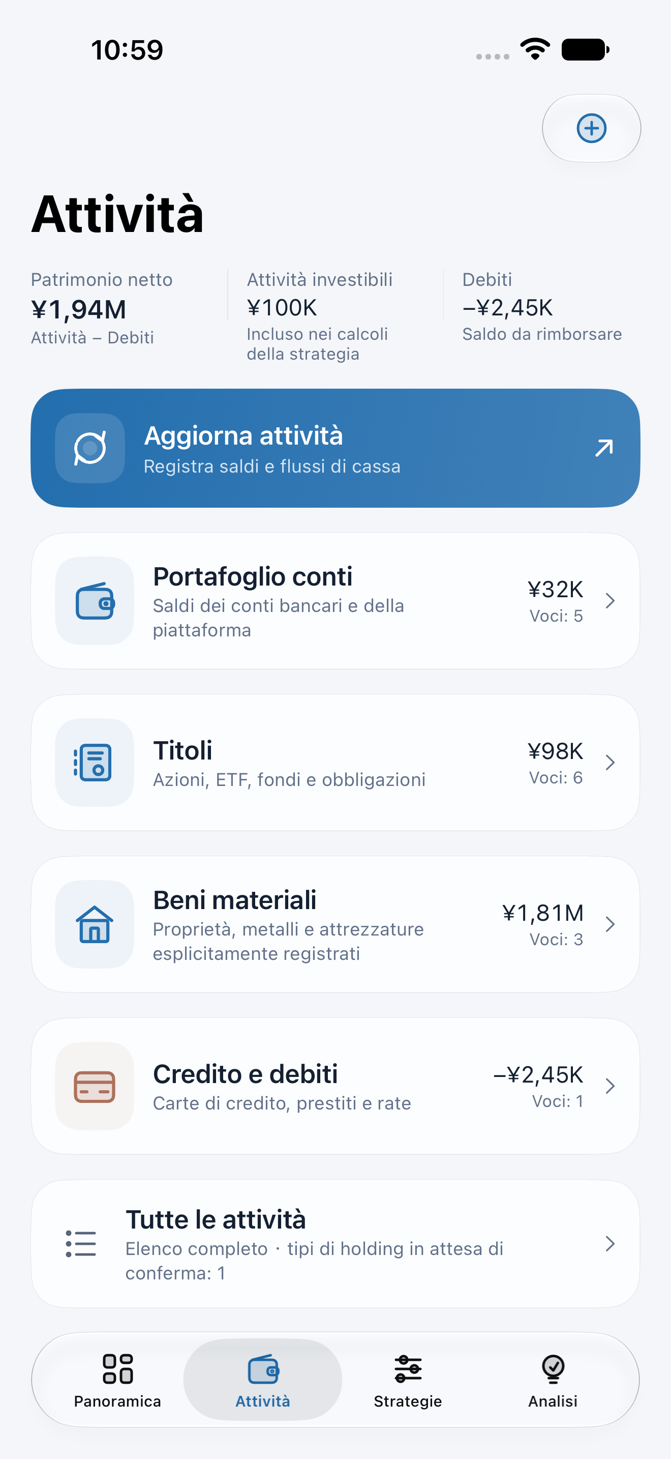 Schermate reali · Dati dimostrativi